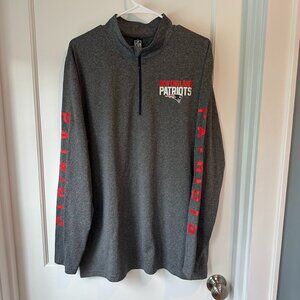 NFL Team Mens Size XL New England Patriots gray quarter zip athletic shirt